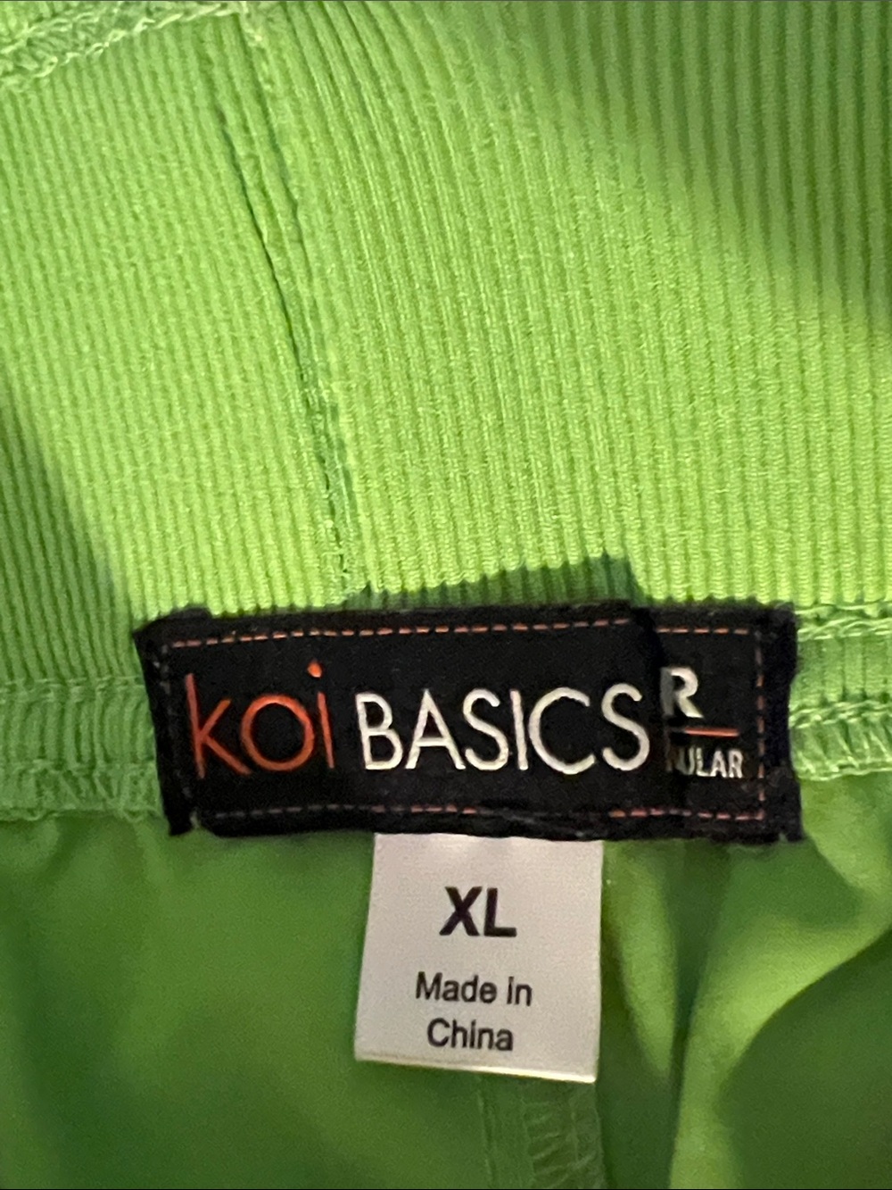 KOI 💚 LIME GREEN WIDE ELASTIC WAISTBAND 6-POCKET CARGO SCRUB PANTS Women’s XL - Picture 11 of 12